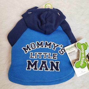 Wag-a-Tude *Mommy's Little Man* Blue Dog Hoodie Sweatshirt - Size XXS